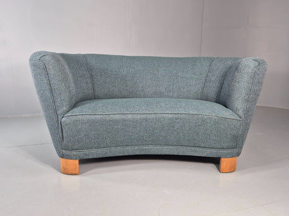 Vintage Art Deco Banana Sofa 2 Seater 1930s Danish New Upholstery  EB11772 M2SS2