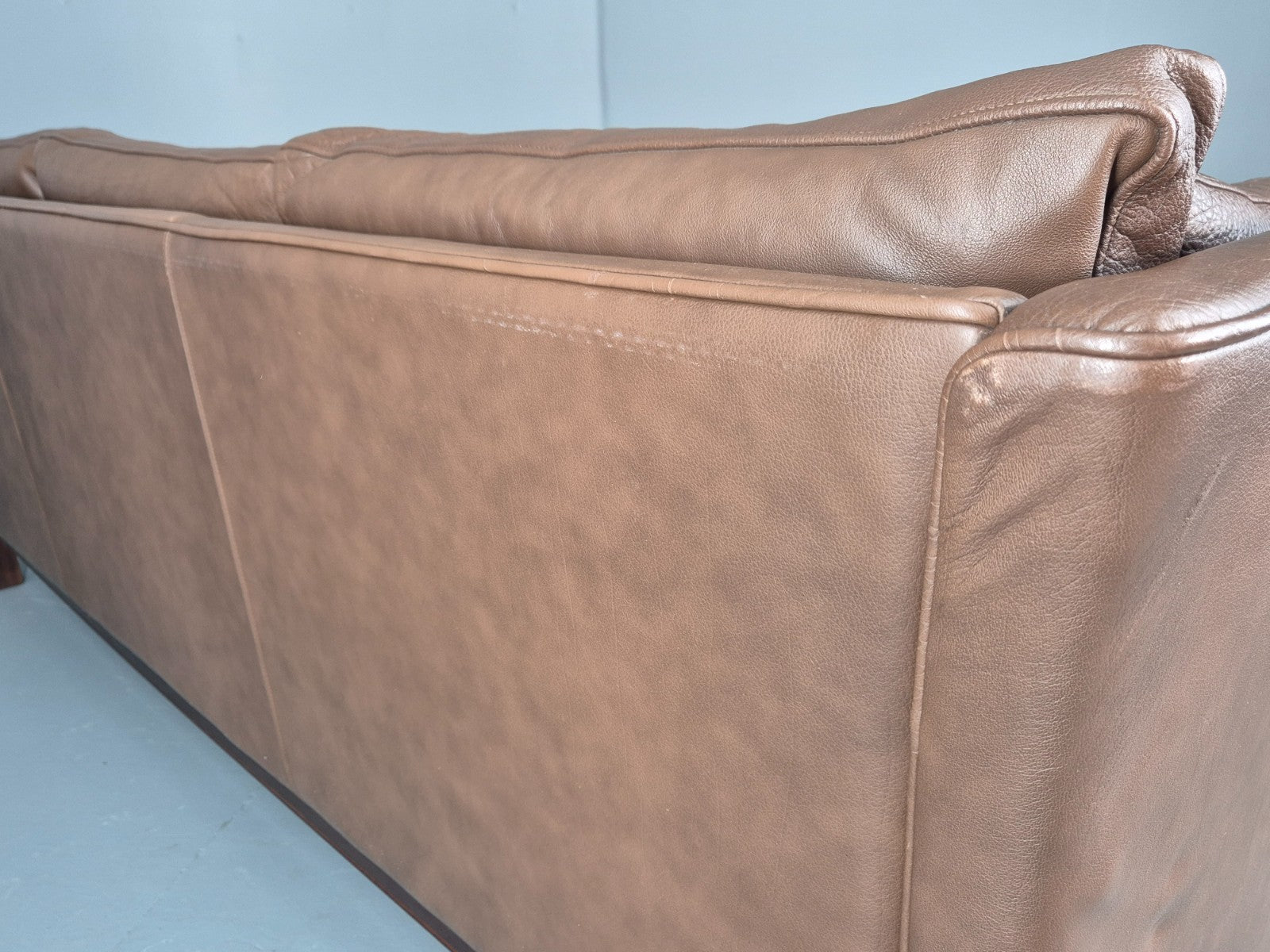 Vintage Danish 3 Seater Sofa Danish Brown Leather 1970s Retro MCM  EB10486 M3SS17