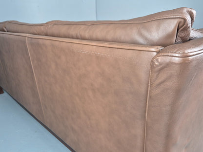 Vintage Danish 3 Seater Sofa Danish Brown Leather 1970s Retro MCM  EB10486 M3SS17