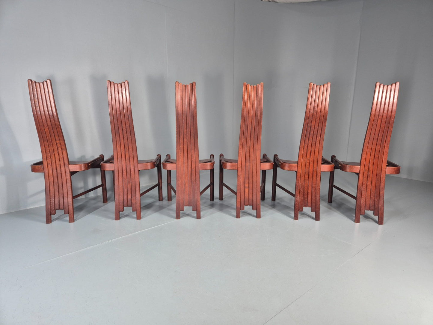 6 1980s Post Modern design Dining Chairs Allmilmo Retro Brutalist EB11000 VDIN9