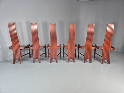 6 1980s Post Modern design Dining Chairs Allmilmo Retro Brutalist EB11000 VDIN9