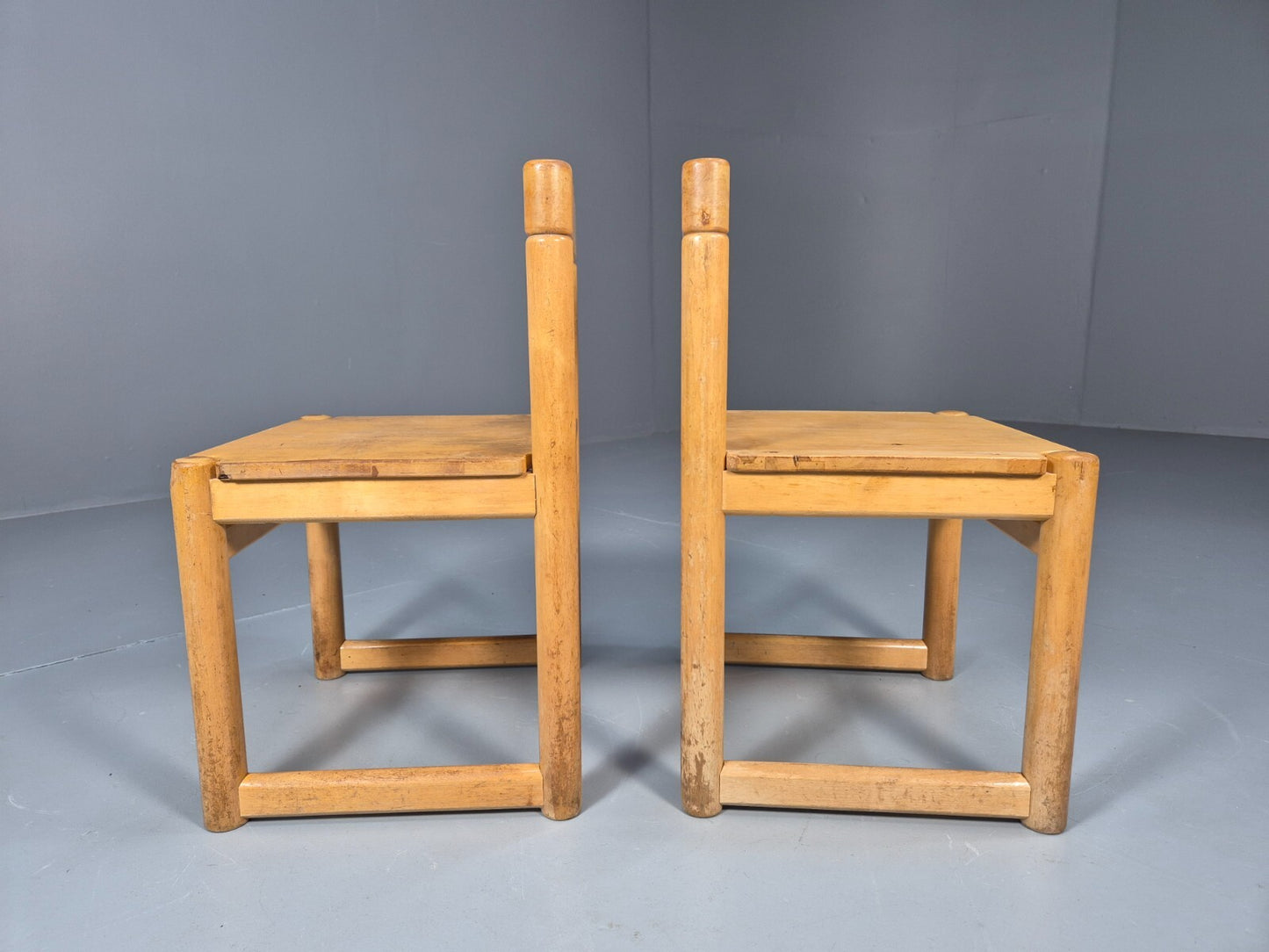 2 Vintage Danish Children Chairs Bech Wood 1960s Retro EB9672 MSTA - UKDK FURNITURE