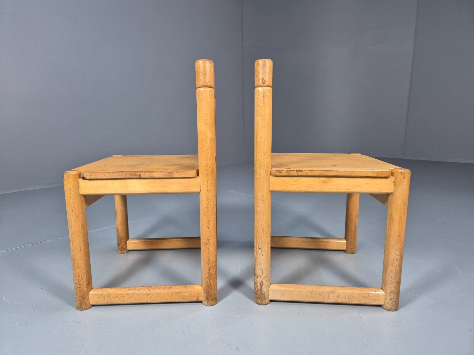 2 Vintage Danish Children Chairs Bech Wood 1960s Retro EB9672 MSTA - UKDK FURNITURE