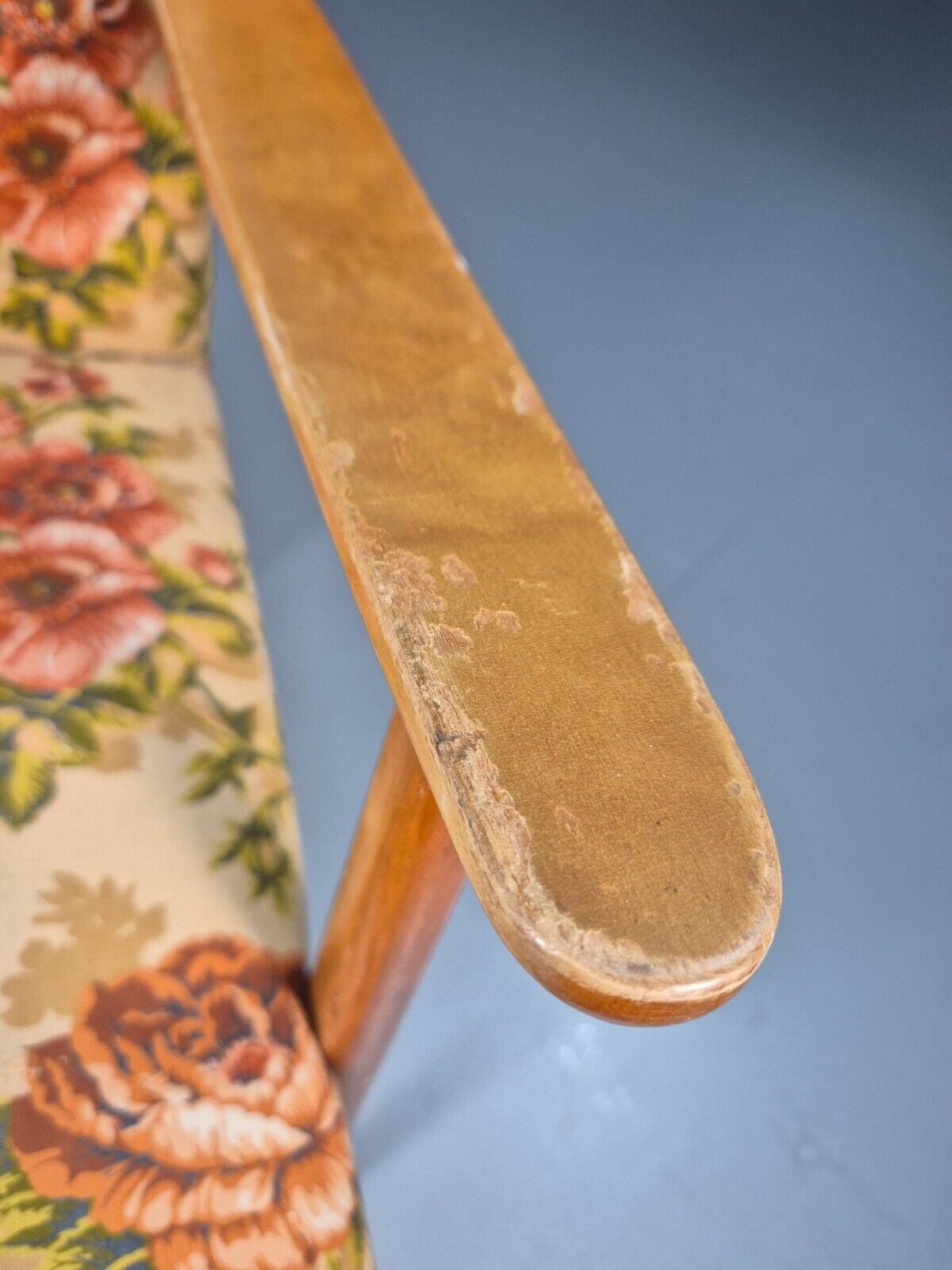 Vintage Danish Lounge Chair Reupholstery Project Beech Arm MCM Retro EB8917 MNOR - UKDK FURNITURE