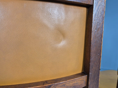 Vintage Tan Leather Dining Chairs Oak Frames 1950s Danish Design EB9660 VDIN - UKDK FURNITURE