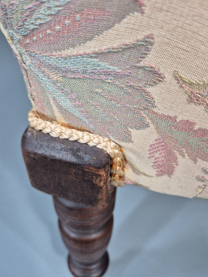 Antique Floral Tub Chair Late Victorian Mahogany Frame  EB11174 VCLO14