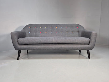 Vintage Made.Com Scandinavian style Sofa Charcoal Grey Retro EB8452 M3SS - UKDK FURNITURE