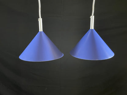Danish Pair Pendant Lights Design A/S Model: Costa Blue Retro EB5104 LCLC14