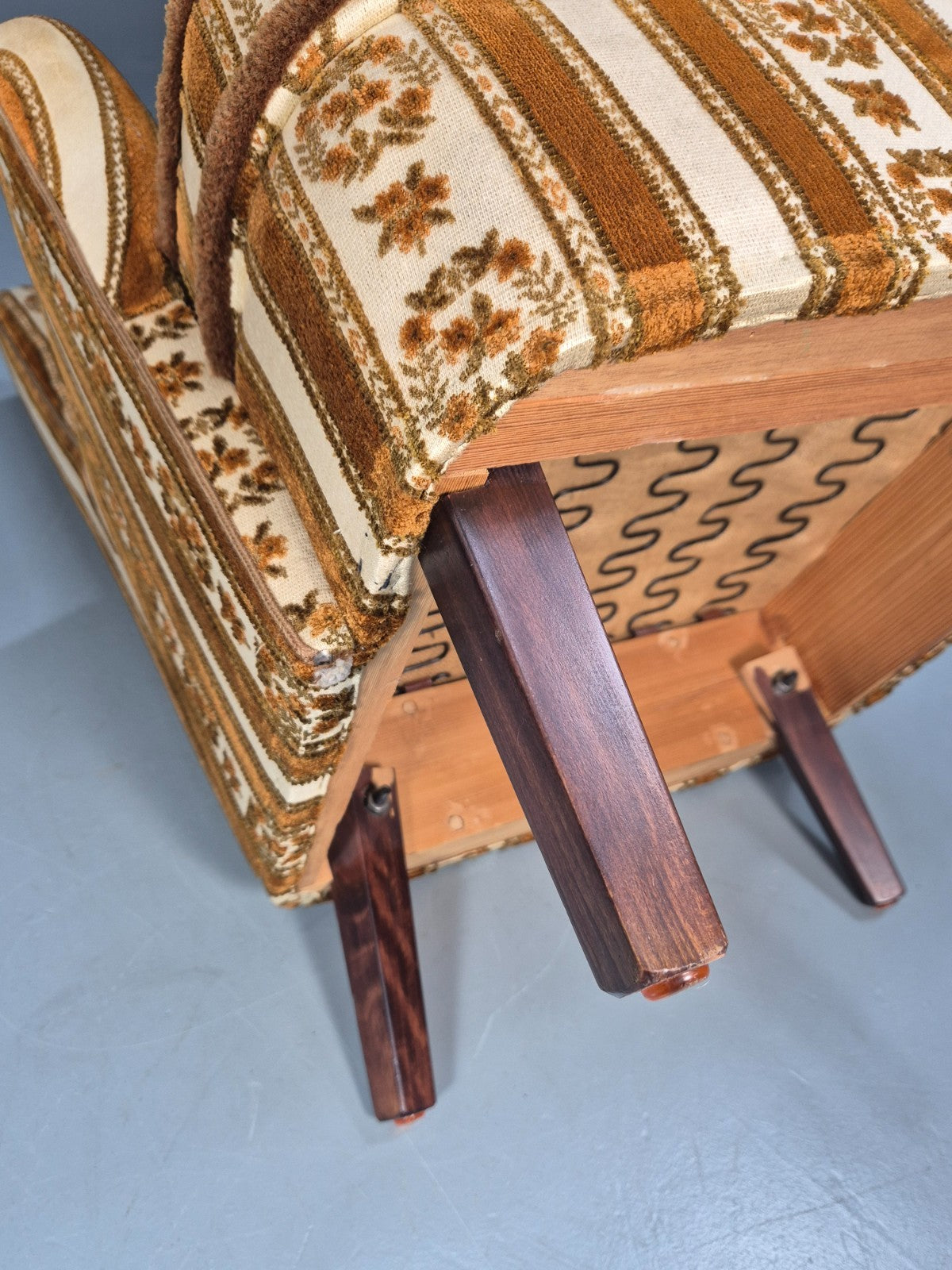 Retro Tub Lounge Chair Vintage Denmark 1960s Orange and Cream  EB10735 VCLO8