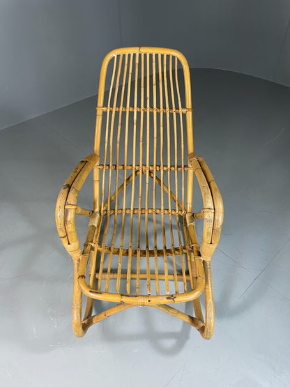 Vintage Cane Rocking Chair Floral 1970s Retro EB6413 VBER13