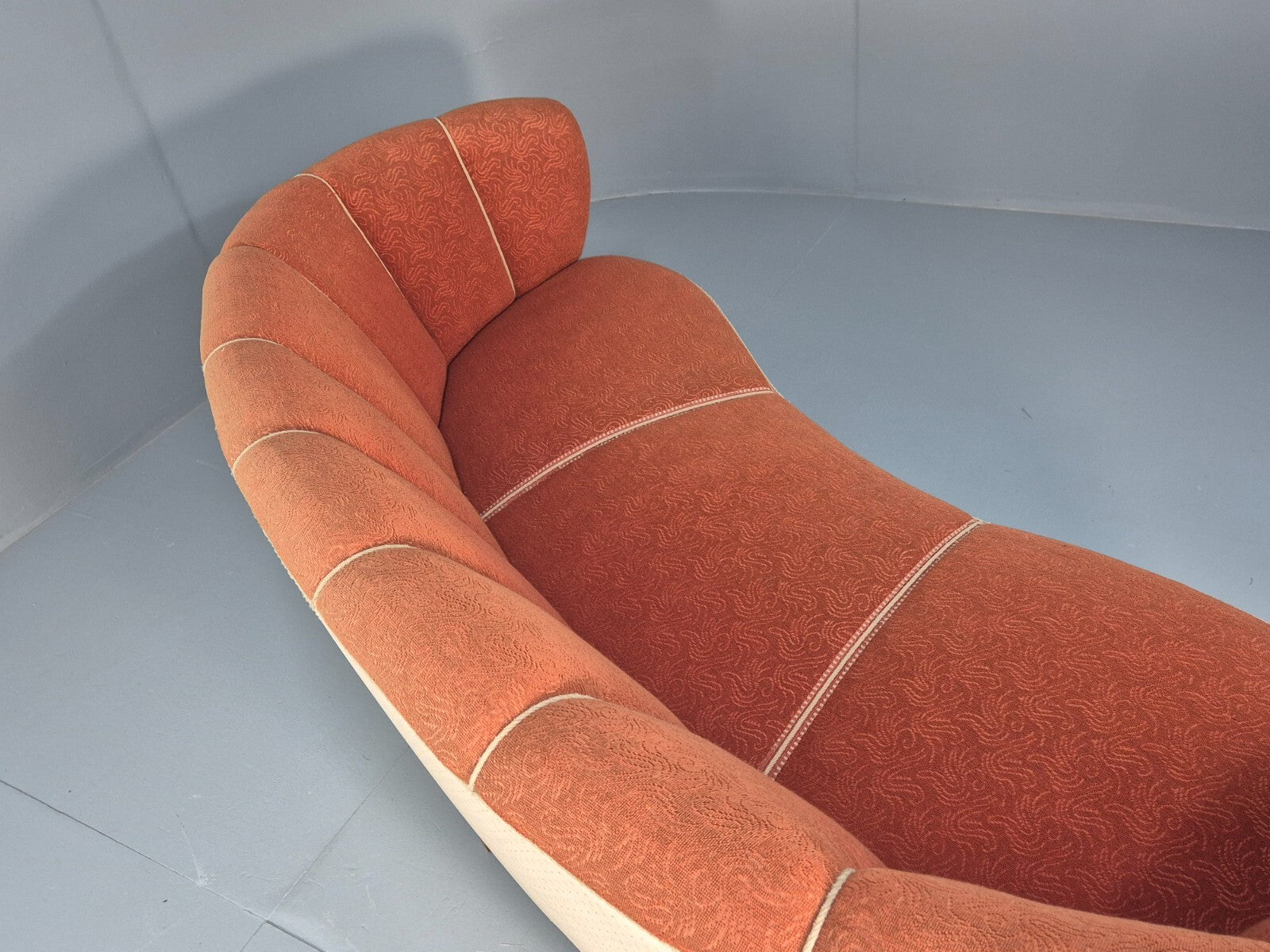 Vintage Danish Art Deco Banana Sofa Peach and Cream 1930s Retro EB9745 V3SS - UKDK FURNITURE