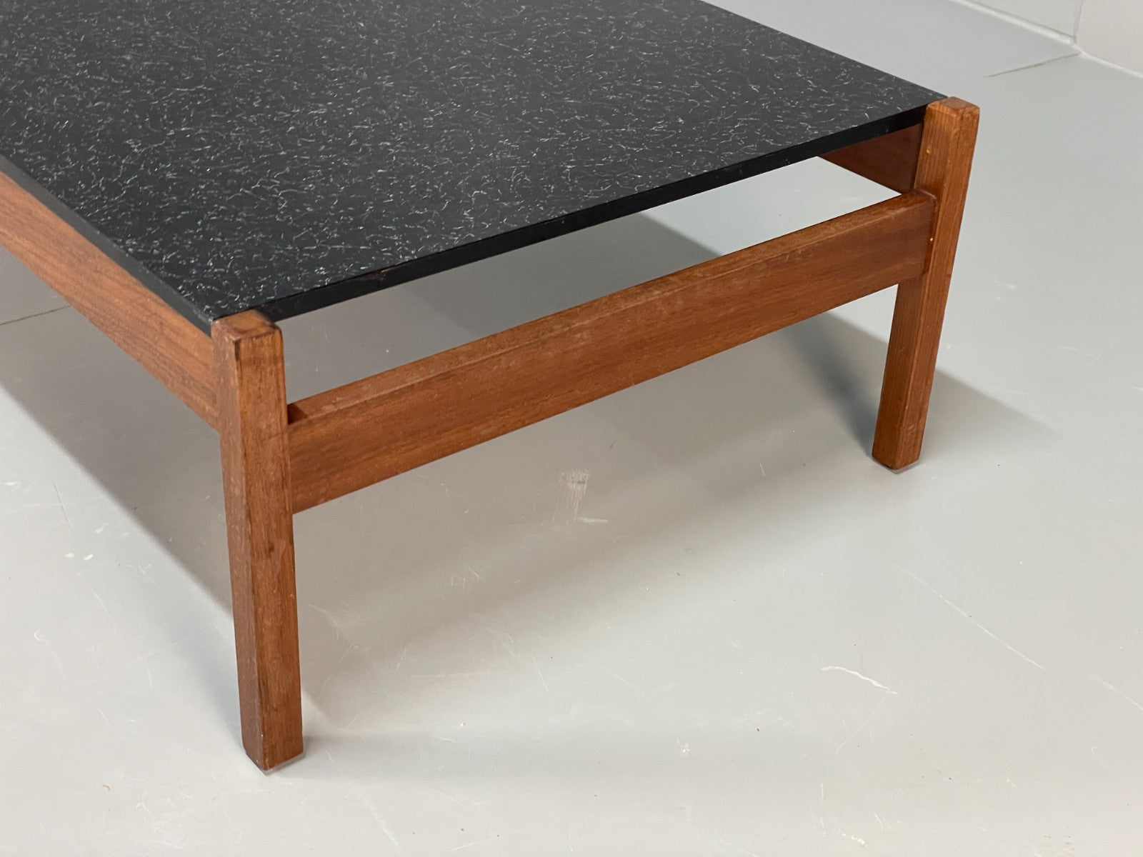 Vintage Teak Coffee Table - Guy Rogers 1960s Black Laminate Top  EB10955 MWOO11