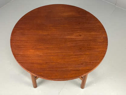 Vintage Teak Coffee Table 1960s Round Shape Mid Century EB11509 MWOO2