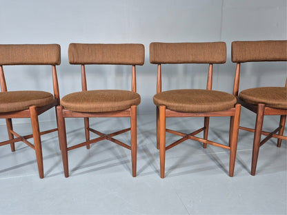 6 G Plan Round Seat Dining Chairs 1970s Retro MCM Original Fabric EB11613 MDIN2