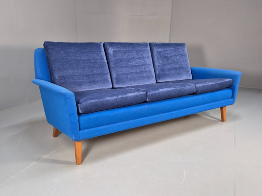 Vintage Folke Ohlsen 3 Seat Sofa Blue New Cushions 1960s Dux Sweden EB9363 M3SS - UKDK FURNITURE