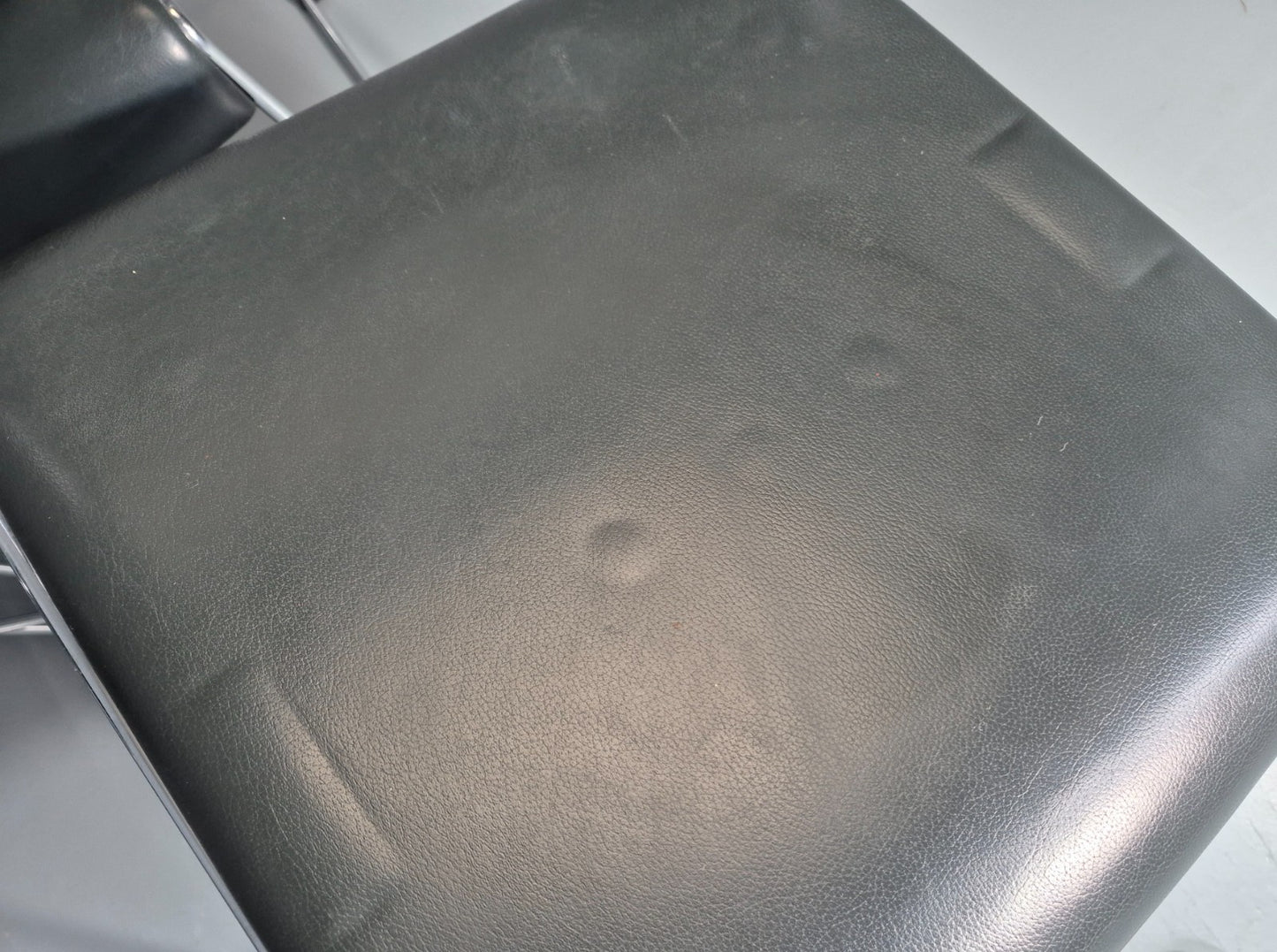 6 Leather Stacking Chairs Brunner Linos Dark Green Chrome Modern EB11736 MSTA15