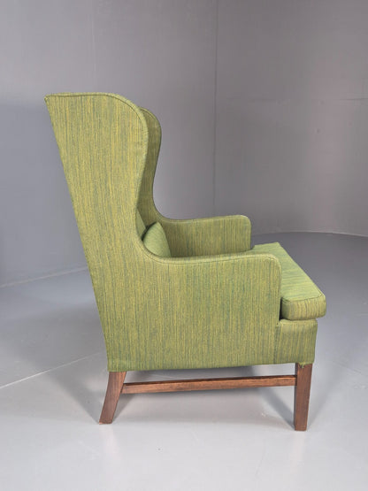 Vintage Danish Wing Back Lounge Chair 1960s Green Mid Century Retro EB9652 MNOR - UKDK FURNITURE