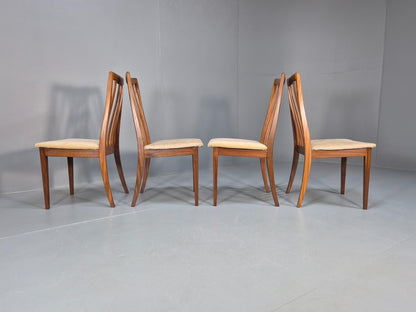 Vintage G Plan Fresco Dining Chairs 4 Teak Cream Seats 1970s Retro EB10206 MDIN5