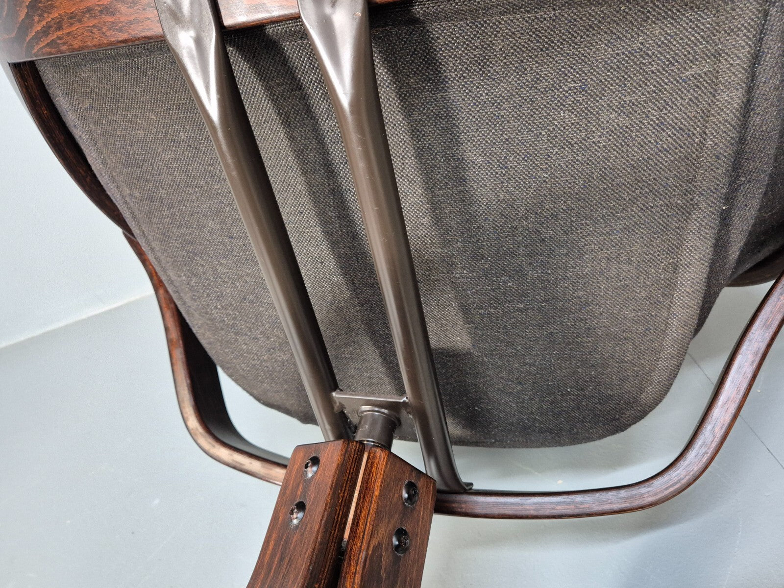 2 Vintage Danish Tan Leather Lounge Chairs Swivel Base MCM Retro EB9299 MSWI - UKDK FURNITURE