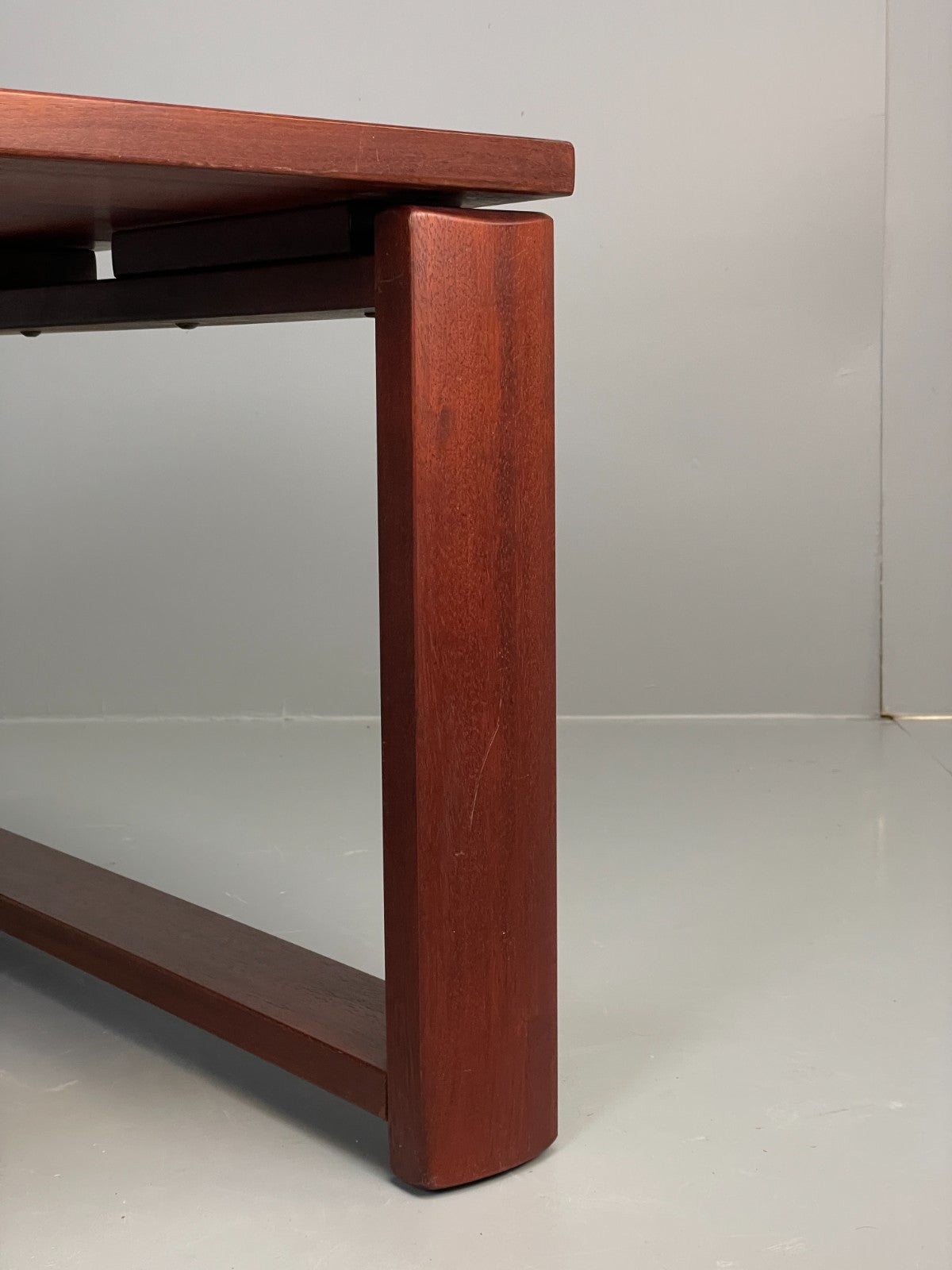 Vintage Rectangular Coffee Table Mahogany 1980s Solid Floating Top  EB11180 MWOO4