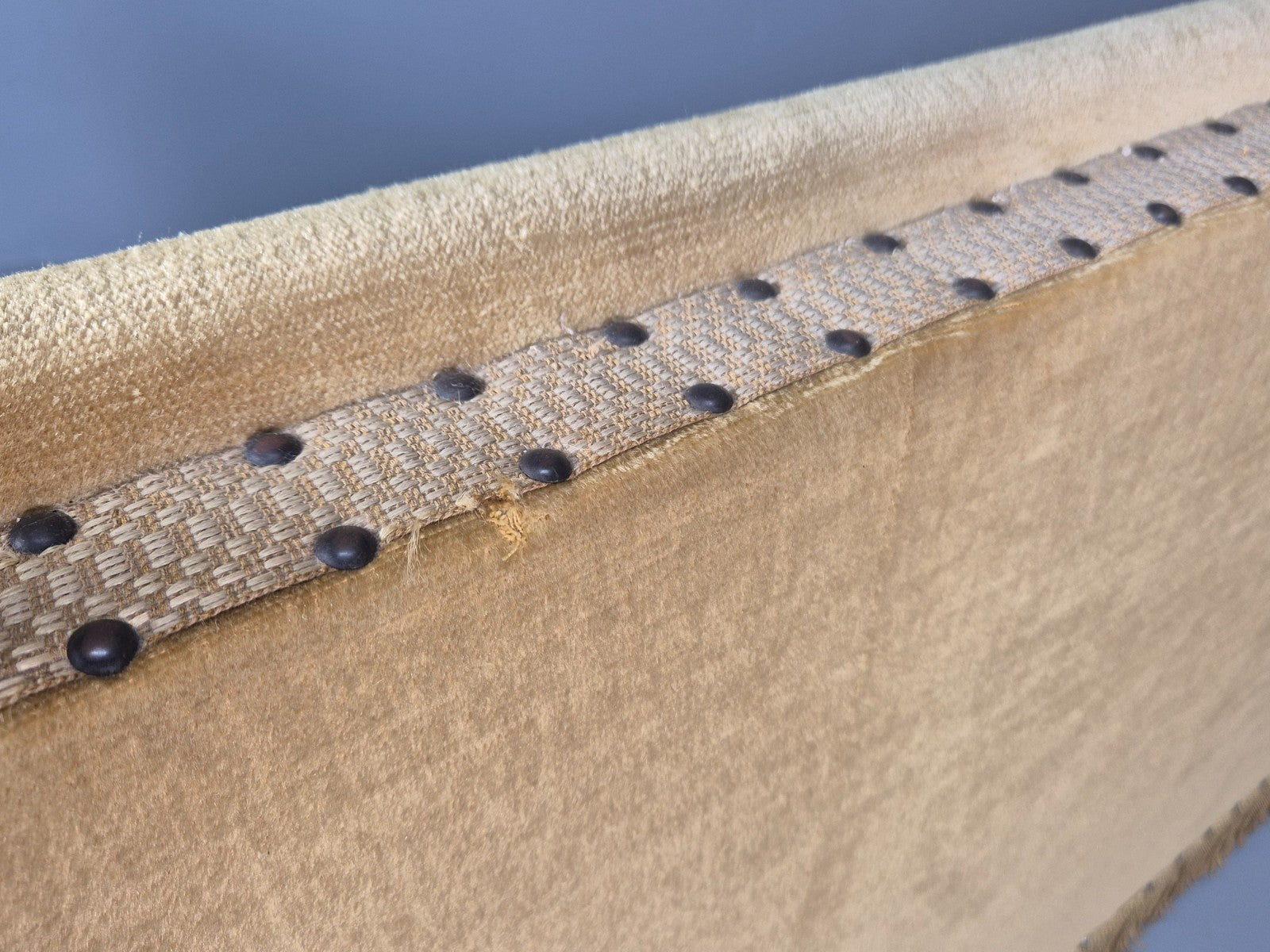 Three Seater Knole Sofa Vintage Danish 1960s Gold Velour Retro EB11432 V3SS22