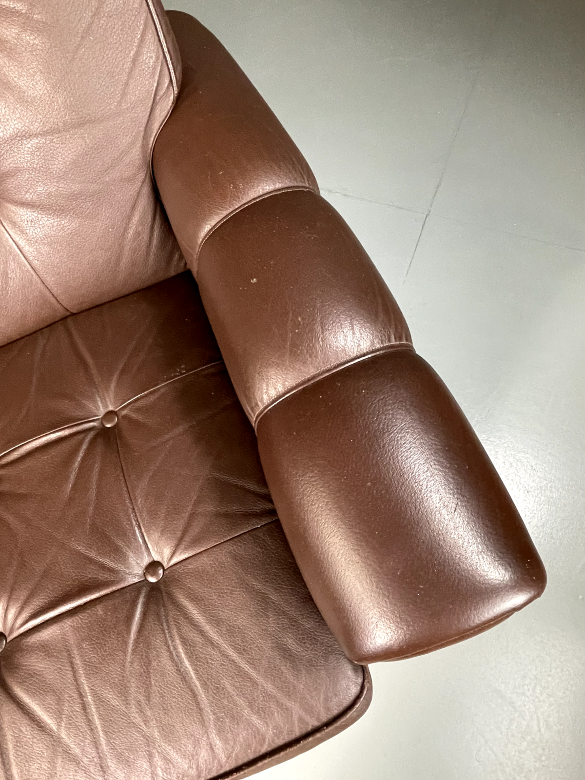 Danish Leather Lounge Chair Vintage 1970s Retro MCM EB5404 MNOR6