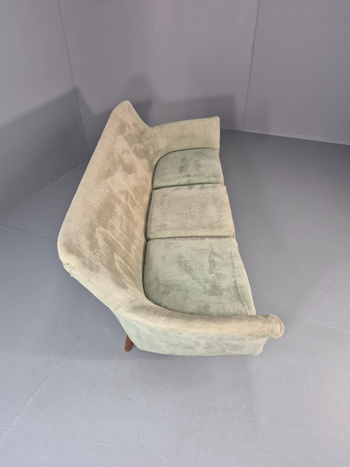 Three Seat Midcentury Sofa 1960s Sweden Teak Legs Retro EB11081 M3SS15