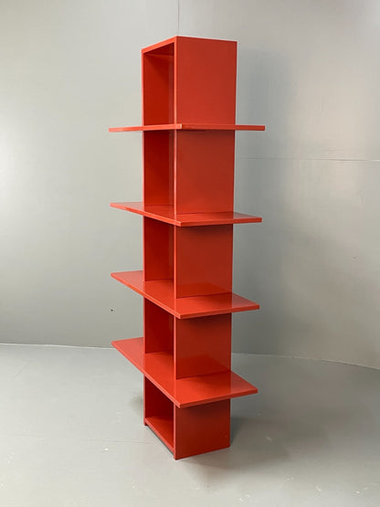 Red Bookcase Vinyl Storage - Postmodern 1980s Style Gloss Laminate EB10949 MWOO5