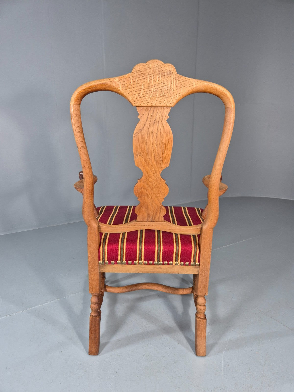 Antique Rococo Revival Oak Chair Danish 1880 Splat Back Shell Motif EB10887 VDIN11