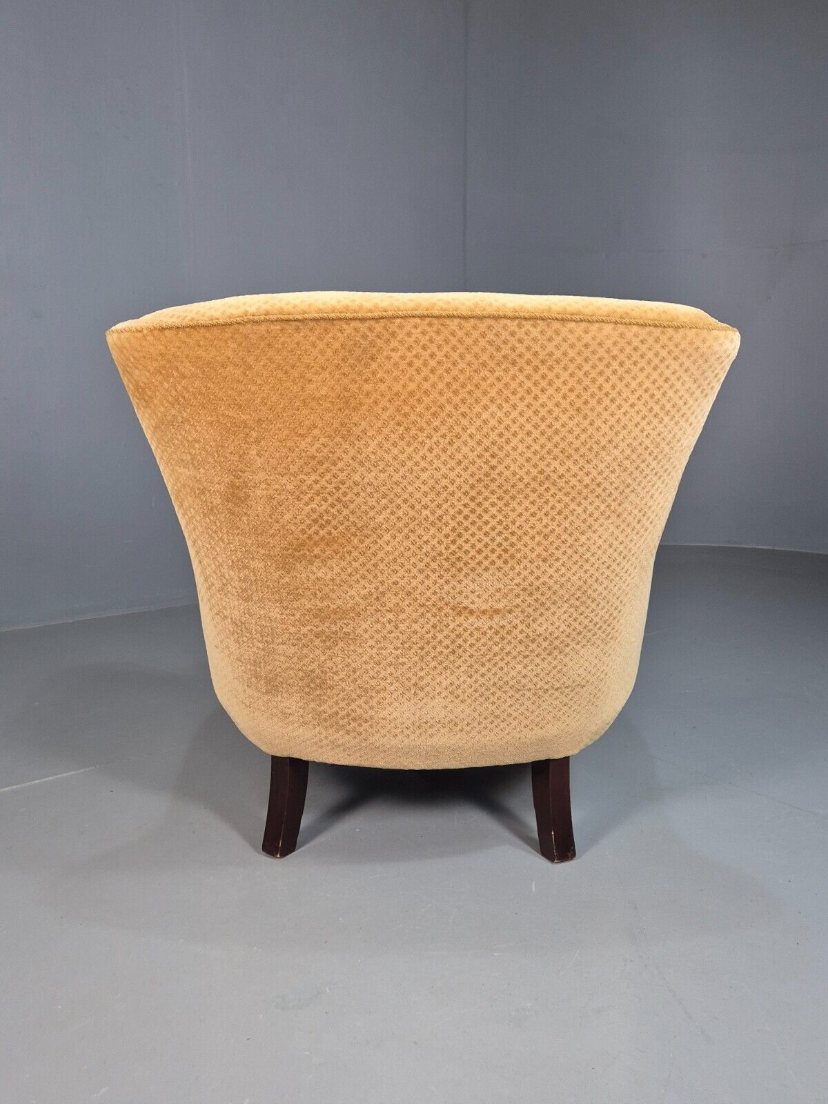 Antique Danish Gold Cotton & Mahogany Armchair EB8053 VCLO - UKDK FURNITURE