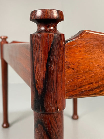 Vintage Danish Side Table - 1960s Mid Century Dark Wood EB10834 MWOO12