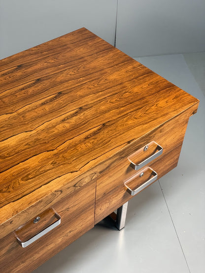 Vintage Gordon Russell Sideboard - Chrome Black Vinyl Mid Century EB10947 MWOO4