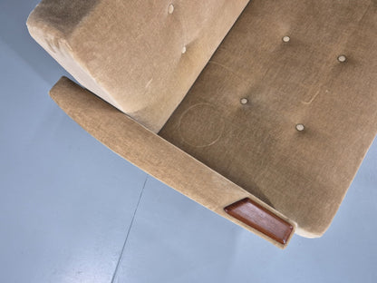 Vintage Sofa Bed Mid Century Denmark Teak Paws  Velour Retro 1960s EB11391 M4SS4