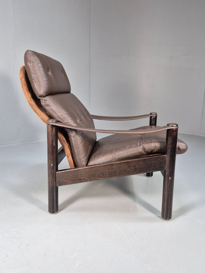 Vintage Brown Leather Lounge Chair Ebbe Gehl & Sorren Nissen Danish EB9790 MNOR - UKDK FURNITURE