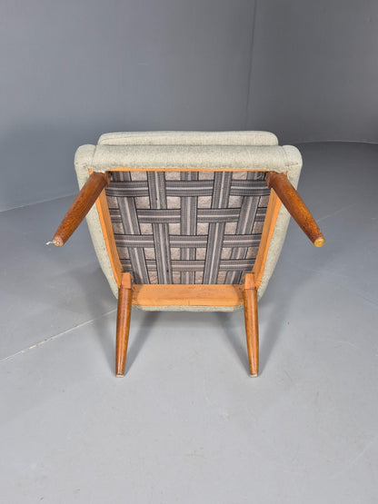 Mid Century Danish Chair Light Mint Grey Wool Oak Legs Vintage MNOR - UKDK FURNITURE