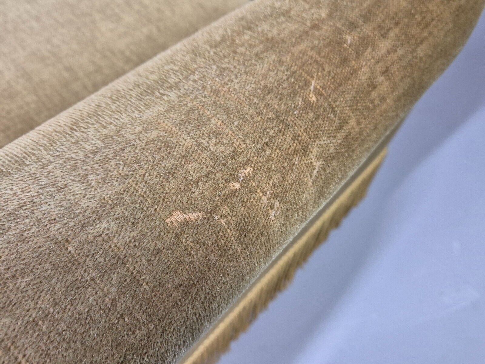 2 High and Low Back Danish Midcentury Chairs Green Velour Tassels EB8968 MNOR - UKDK FURNITURE