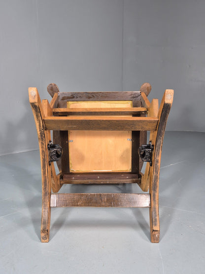 Vintage Scandinavian Rocking Chair Oak Frame 1970s Retro MCM  EB10731 MNOR6