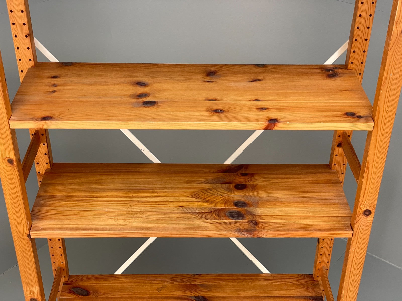 Pine Open Shelving Unit Adjustable Retro Scandi Solid EB11783 MWOO4