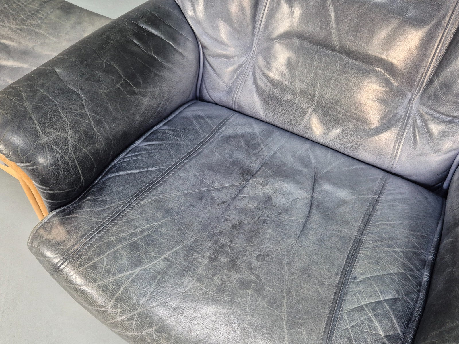 Mogens Hansen Leather Chair and Footstool Vintage Danish Design 1990 EB9270 MNOR - UKDK FURNITURE