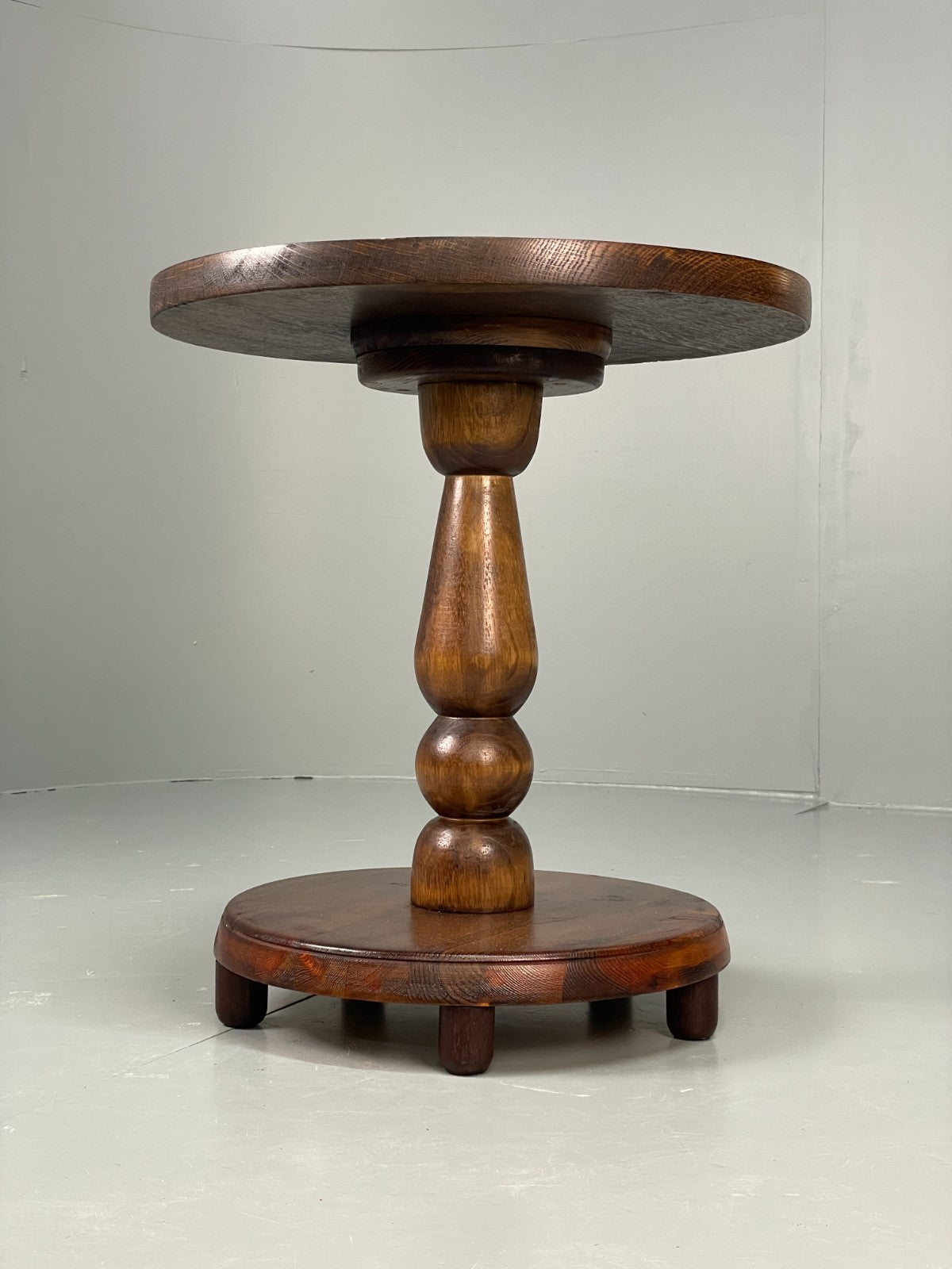 Vintage Oak Side Table With Pine Base Danish EB10828 MWOO12