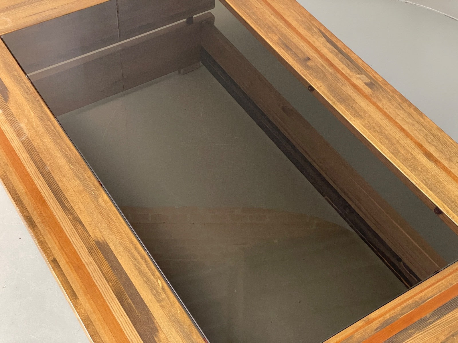 Vintage 1970s Coffee Table Pine & Glass By Hameen Kalustaja Finland EB11176 MWOO14
