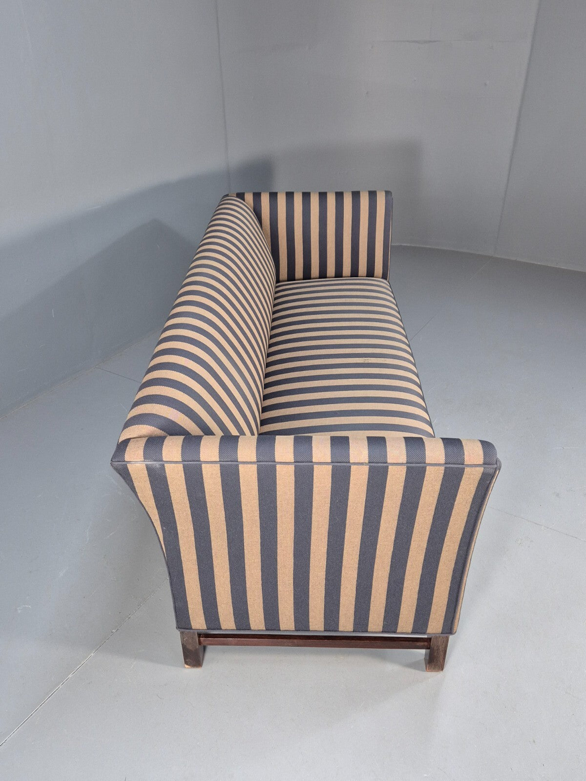 Vintage Danish 1950s Striped Sofa Mid Century Modern Shape Retro EB9559 M3SS - UKDK FURNITURE