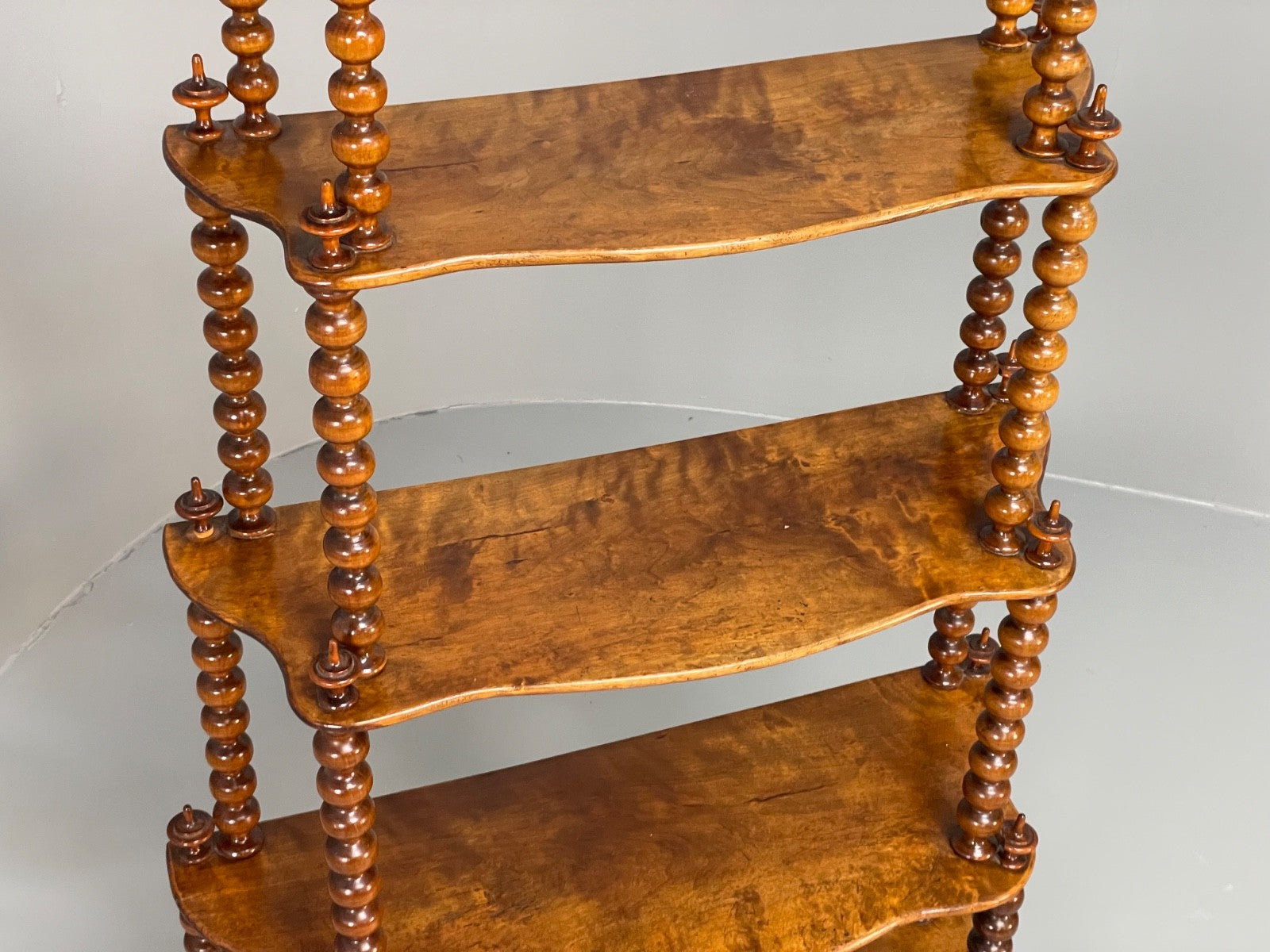 Antique Mahogany Whatnot Shelving Unit Bobbin Turned Tiered EB11197 MWOO2