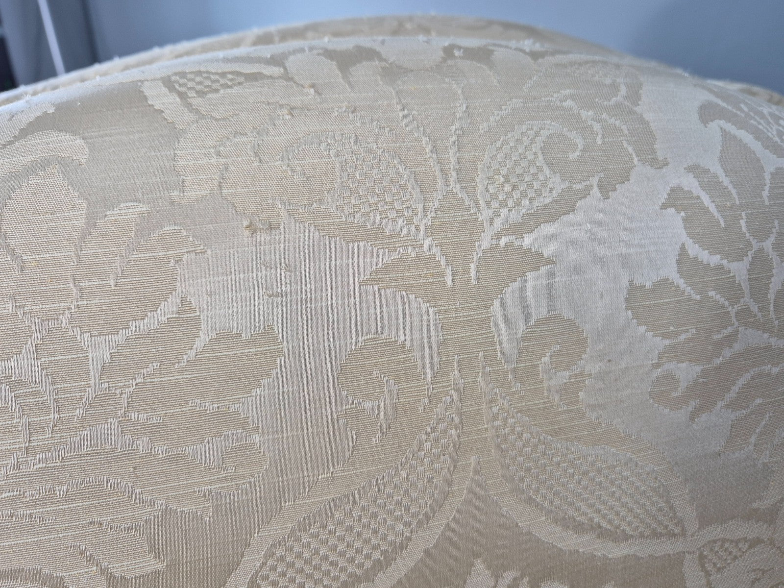 Georgian Style Wingback Armchairs Pair Gold Floral Fabric EB10934 VCLO12