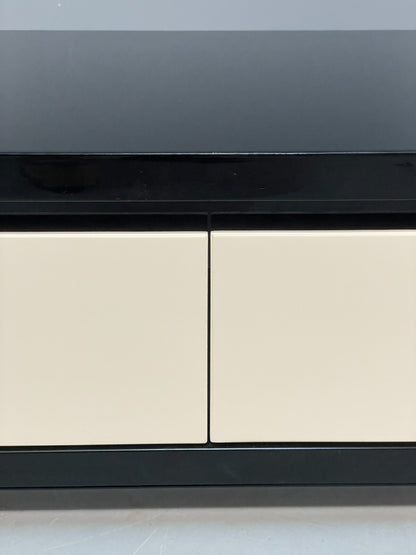 Modern Italian Gloss Black Low Double Drawer Unit EB8662 MWOO - UKDK FURNITURE