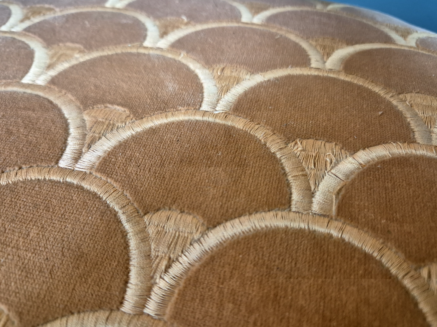 Vintage Fautueil Chairs Orange Upholstery Mahogany Antique  EB7380 VCLO14