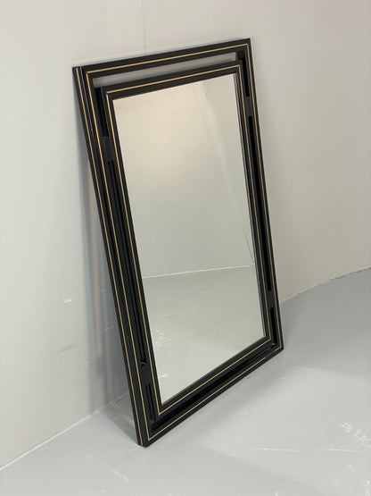 Vintage Pierre Vandel Mirror Wall Hanging Black Gold 1970s French EB11803 MWOO4
