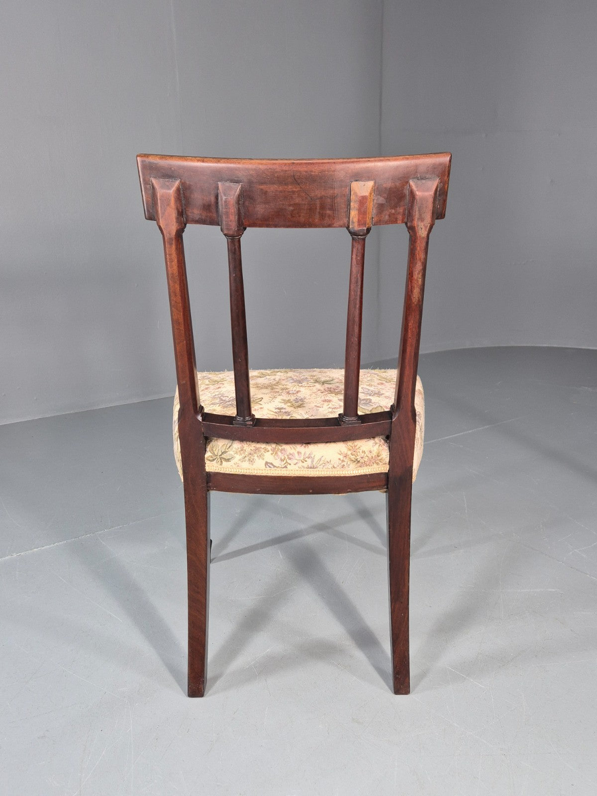 Antique Empire Dining Chair Mahogany Frame Pillared Slats Floral   EB11223 VDIN7