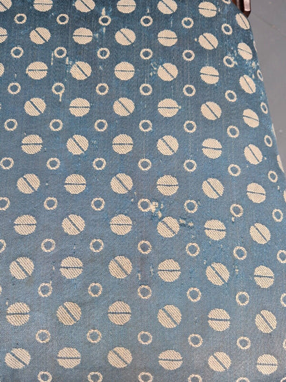 Vintage Dining Chair Blue Cotton Mahogany Victorian Antique EB8689 VDIN - UKDK FURNITURE