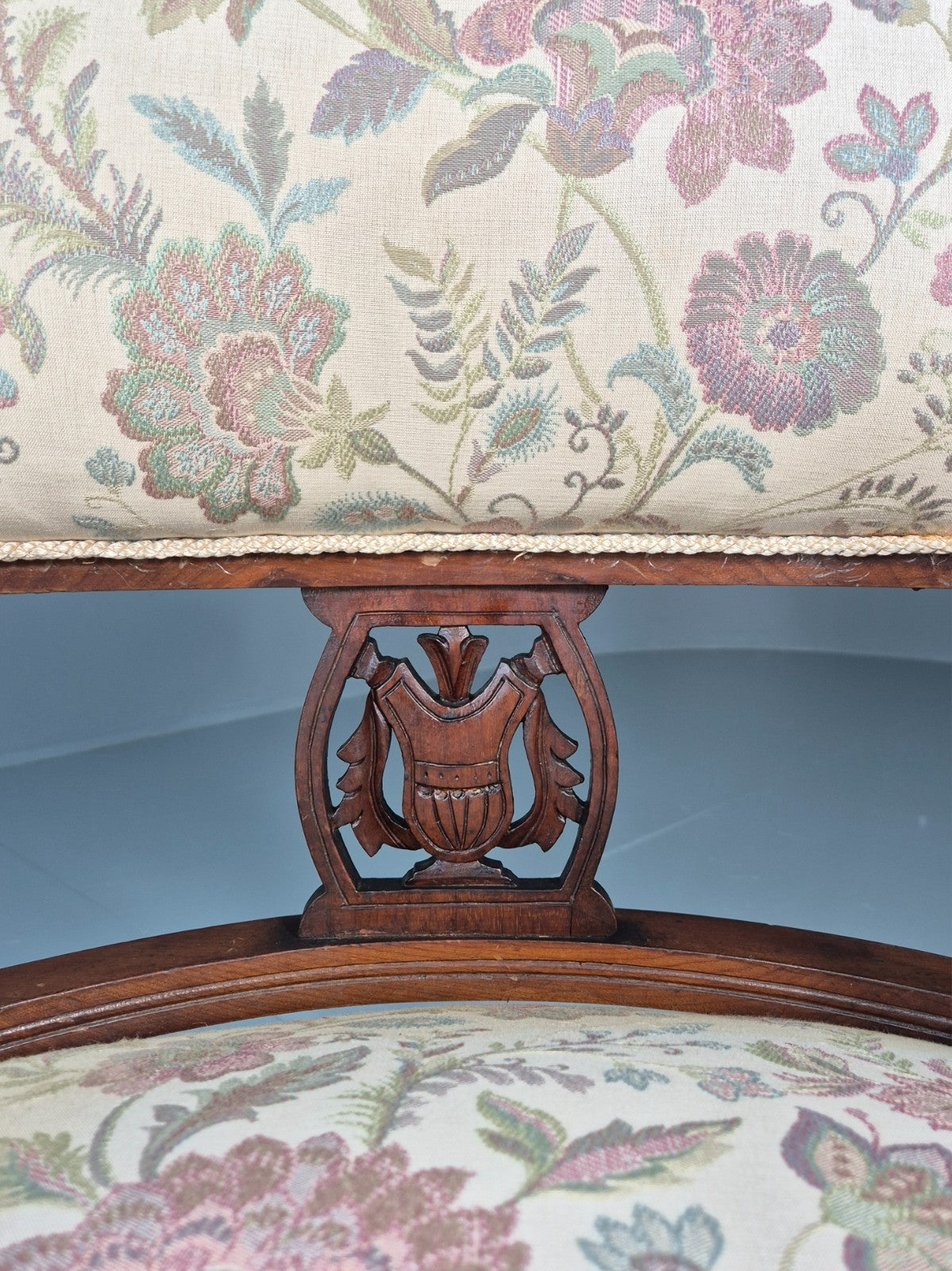 Antique Floral Tub Chair Late Victorian Mahogany Frame  EB11174 VCLO4